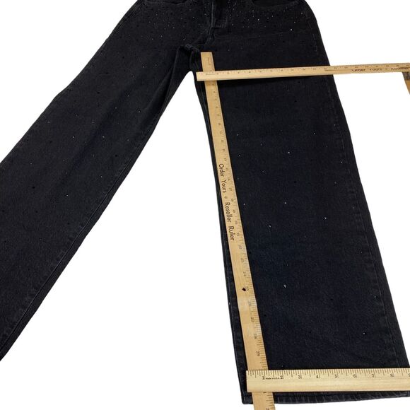 Universal Thread Jeans Womens 10 Black Beaded Comfort Stretch Mid Rise 90s Baggy - Picture 5 of 16